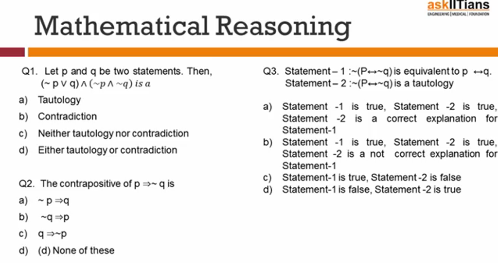 Mathematical Reasoning. Tautology examples. Use of if then Statements in Mathematical Reasoning. Statement reasoning